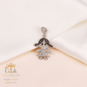 مدال نقره میکرو طرح دختر کد 21675