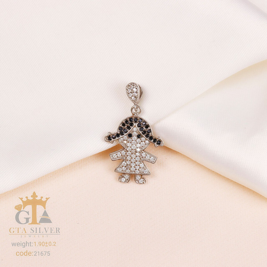 501816fb-526a-404d-8ecf-84cd17db6ad0.jpg مدال نقره میکرو طرح دختر کد 21675 - Image 1