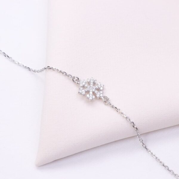 دستبند نقره میکرو طرح برف کد 22030 - Image 3