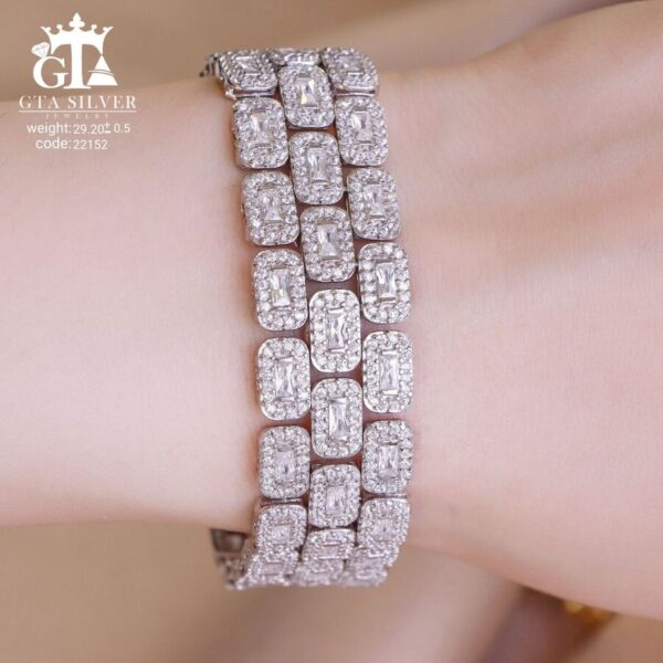 دستبند نقره میکرو کد 22152 - تصویر 2