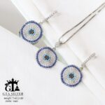 نیم ست نقره میکرو طرح چشم نظر کد 16601 - Image 3