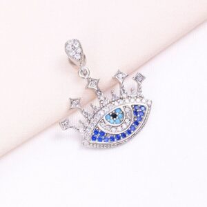 مدال نقره میکرو رنگی چشم نظر کد 21569