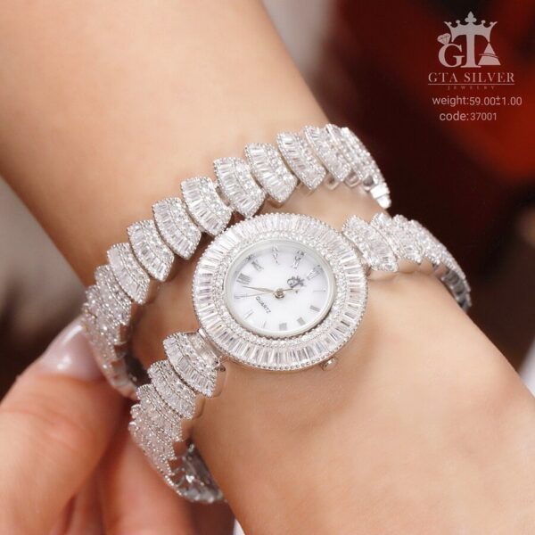 ست ساعت و دستبند نقره GTA کد 37001 - Image 2