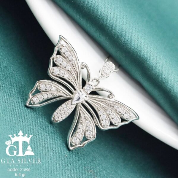 مدال نقره میکرو پروانه کد 21890 - Image 3