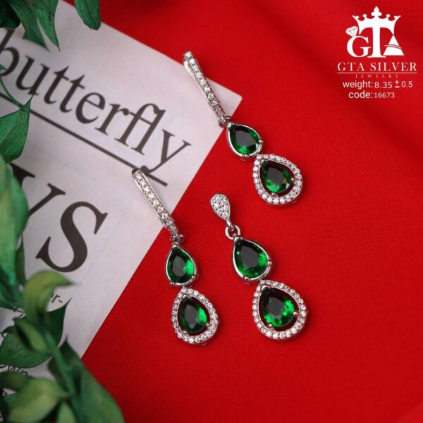 نیم ست نقره کد 16673 - Image 3