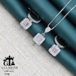 نیم ست نقره میکرو طرح امرالدکات کد 16630 - Image 3