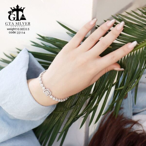 دستبند نقره میکرو کد 22114 - تصویر 2