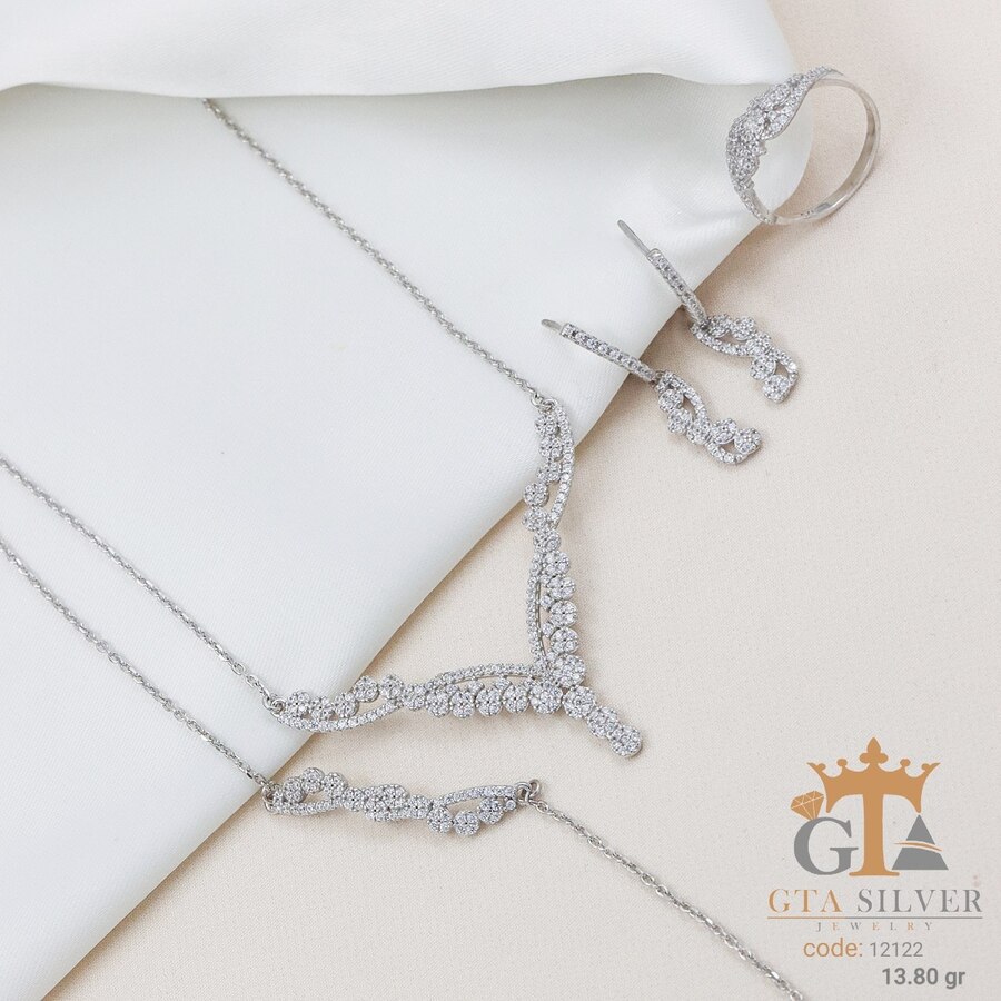 5492cb47-c76e-4c34-8568-a1fed94315b1.jpg سرویس نقره ظریف مجلسی میکرو زنجیری کد 12122 - Image 1