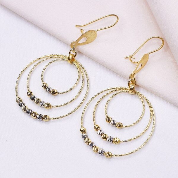 گوشواره نقره آویز گوی‌دار کد 25007 - تصویر 2