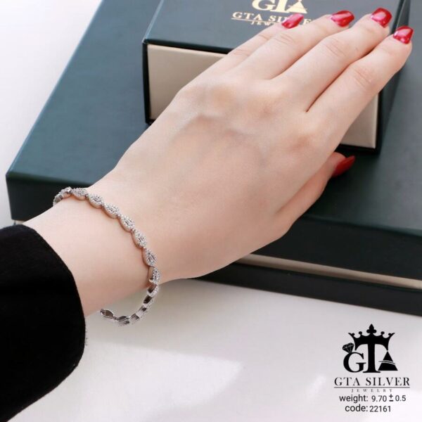 دستبند نقره میکرو کد 22161 - Image 2