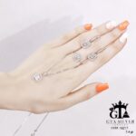 نیم ست نقره میکرو طرح امرالدکات کد 16217 - تصویر 4