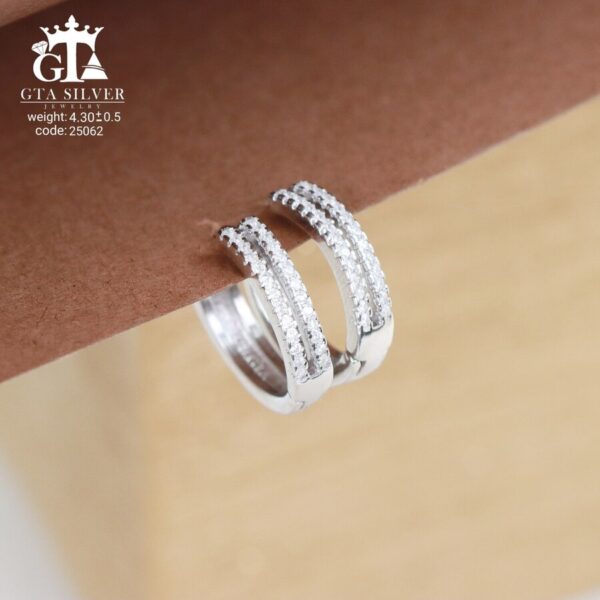 گوشواره نقره میخی میکرو کد 25062 - Image 3