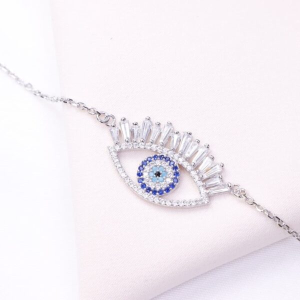 دستبند نقره میکرو چشم نظر کد 22048 - Image 2