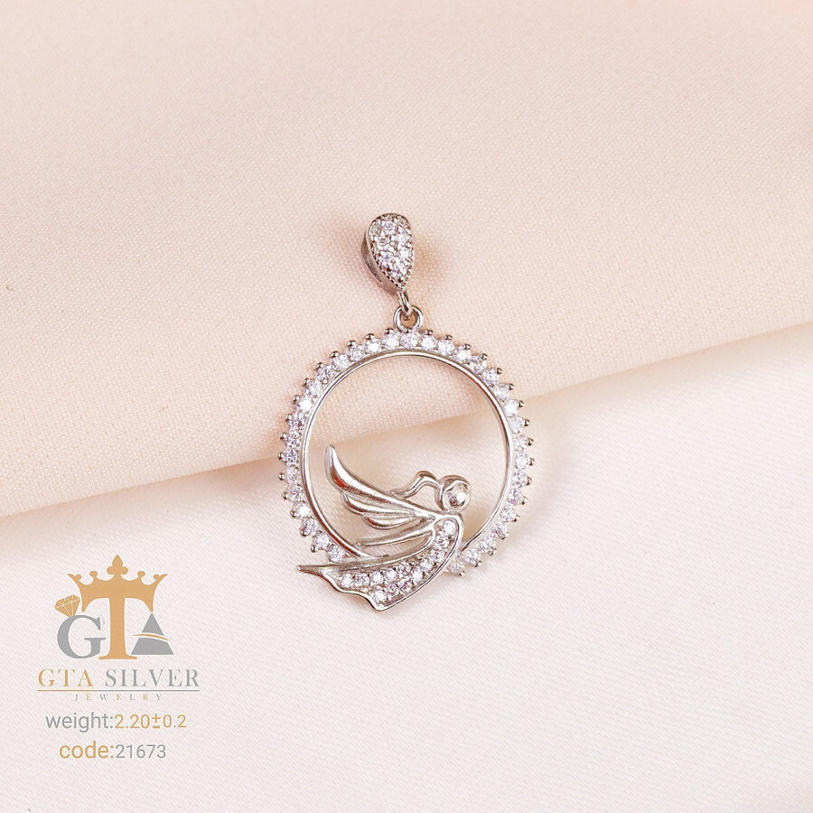 568be91e-d37a-49a1-9db6-b3cefd1aca52.jpg مدال نقره میکرو فرشته کد 21673 - Image 1