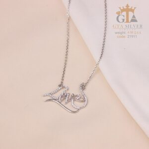 مدال نقره زنانه Love نگین دار میکرو کد 21911