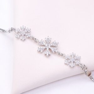 دستبند نقره میکرو طرح دانه برف کد 22032