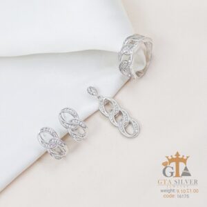 نیم ست نقره میکرو طرح کارتیر کد 16175