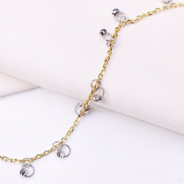 پابند نقره گوی‌دار کد 24003 - تصویر 2