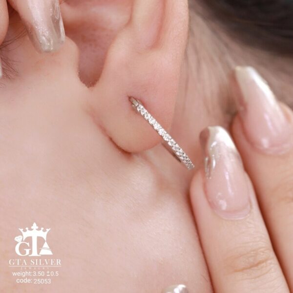 گوشواره نقره میخی میکرو کد 25053 - تصویر 2