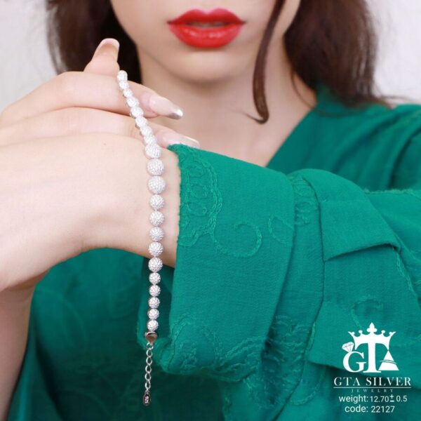 دستبند نقره میکرو کد 22127 - Image 2