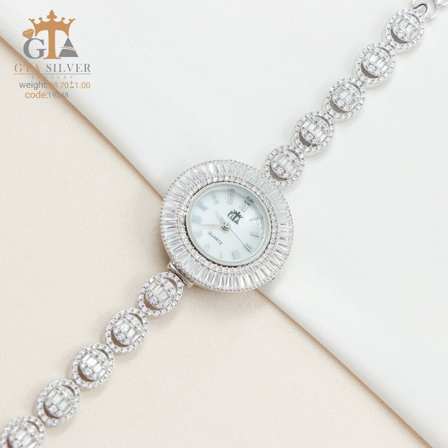 5a172784-57f5-4e8d-b229-4daaa2a3d6da.jpg ساعت نقره GTA طرح امرالدکات کد 19248 - Image 1