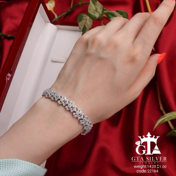 دستبند نقره میکرو کد 22164 - Image 2