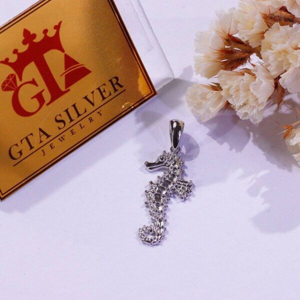 مدال نقره میکرو طرح اسب آبی کد 21586 - Image 2