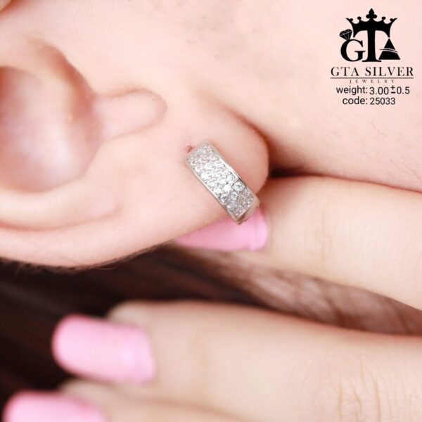 گوشواره نقره میخی میکرو کد 25033 - تصویر 2