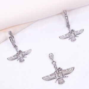 نیم ست نقره میکرو طرح فروهر کد 16281