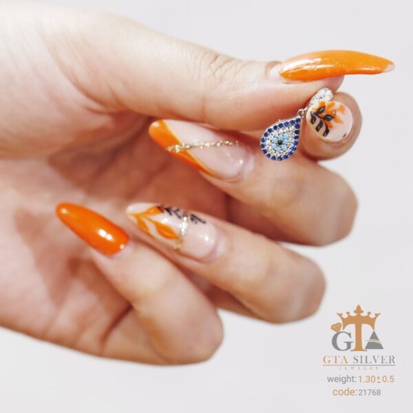 مدال نقره میکرو چشم نظر کد 21768 - تصویر 3