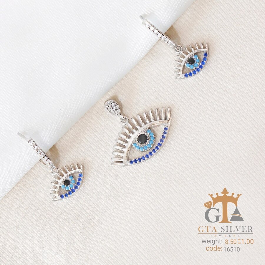 5c79bf62-bb64-430f-9f20-3acd094d5b8b.jpg نیم ست نقره میکرو طرح چشم نظر کد 16510 - تصویر 1