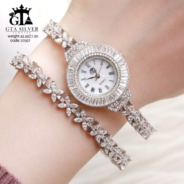 ست ساعت و دستبند نقره GTA کد 37007 - Image 2
