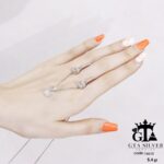 نیم ست نقره میکرو طرح امرالدکات کد 16630 - Image 4