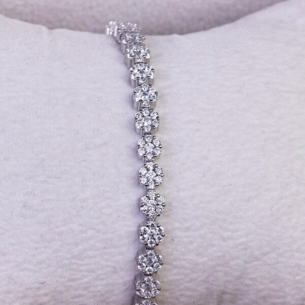 دستبند نقره میکرو فلاور کد 22013 - Image 3