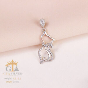 مدال نقره میکرو طرح گربه کد 21670