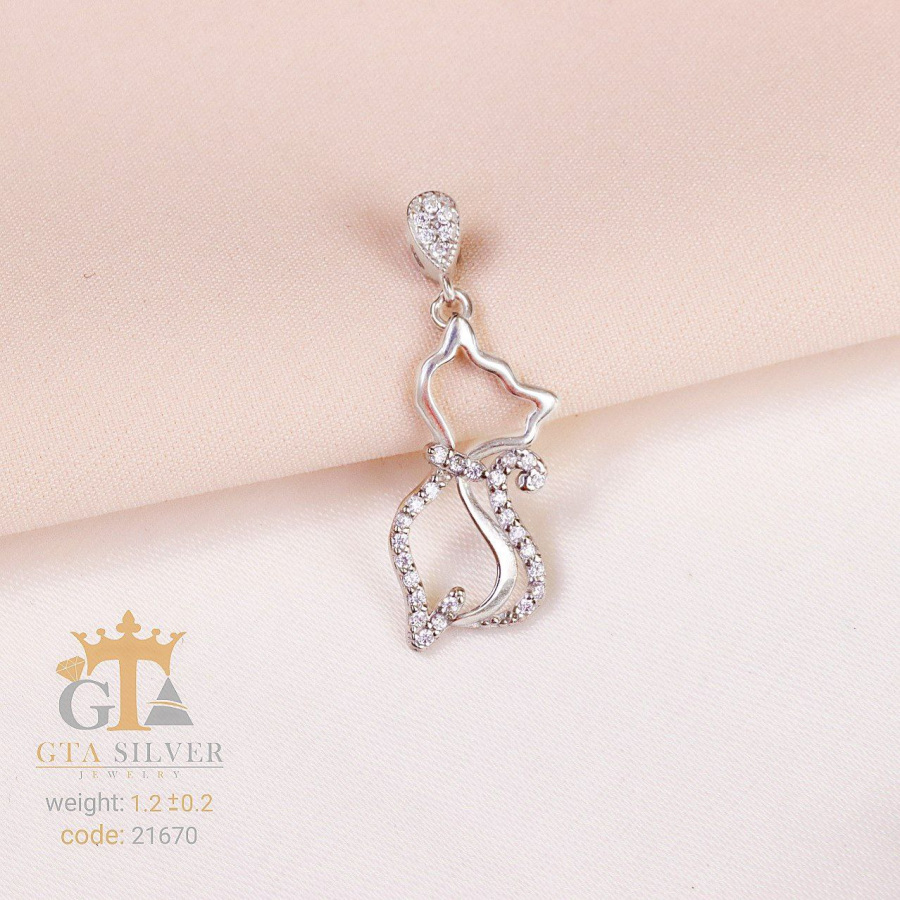 5dfe5437-cc21-479d-951b-f221cb88499c.jpg مدال نقره میکرو طرح گربه کد 21670 - Image 1