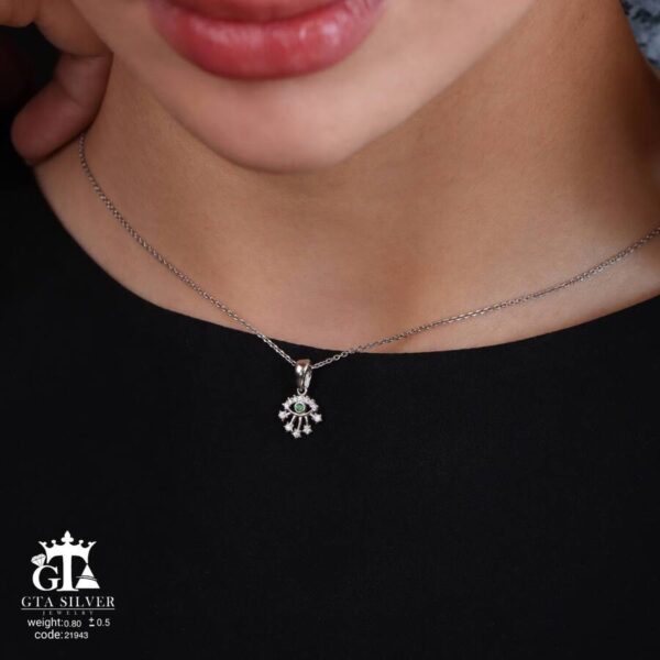 مدال نقره زنانه چشم نظر میکرو کد 21943 - Image 2