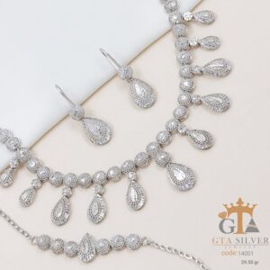 سرویس نقره تراش بدون نگین کد 14001