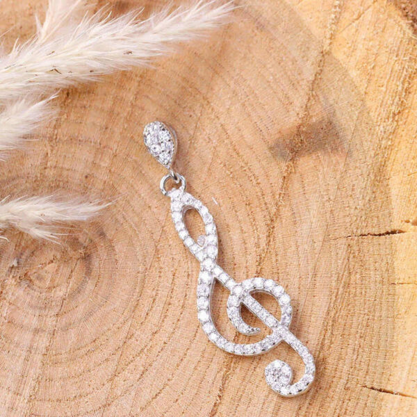 مدال نقره میکرو طرح نت موسیقی کد 21300 - Image 2