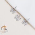 نیم ست نقره میکرو طرح پروانه کد 16372