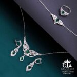 سرویس نقره نگین سبز میکرو زنجیری کد 12142 - Image 4