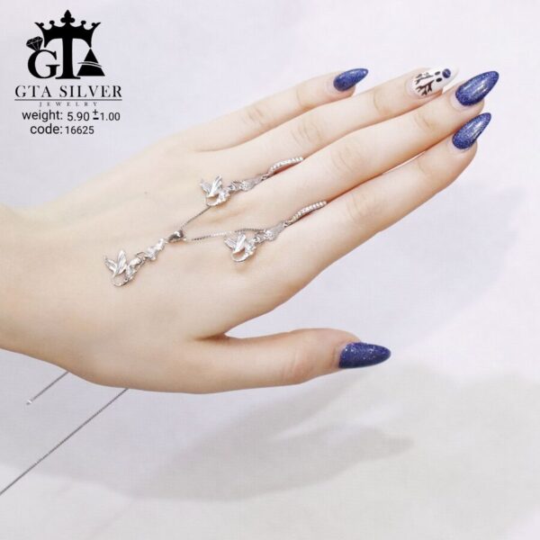 نیم ست نقره میکرو طرح پری دریایی کد 16625 - Image 4