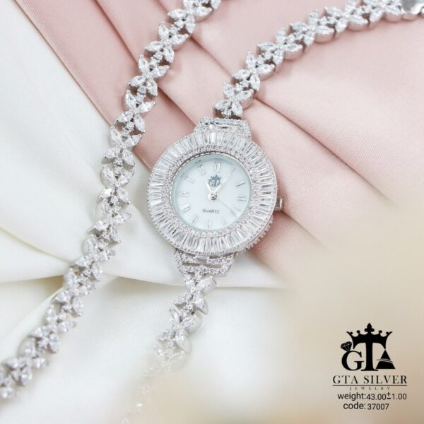 ست ساعت و دستبند نقره GTA کد 37007 - Image 3