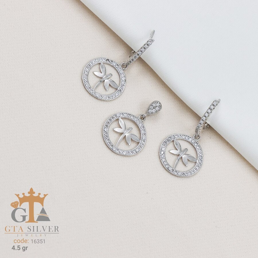 61960341-b9aa-4c7c-ab26-5608a57e3bd0.jpg نیم ست نقره میکرو طرح سنجاقک کد 16351 - تصویر 1