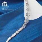 دستبند نقره میکرو طرح امرالدکات کد 22089 - Image 3