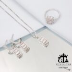 نیم ست نقره میکرو طرح امرالدکات کد 16217 - تصویر 3