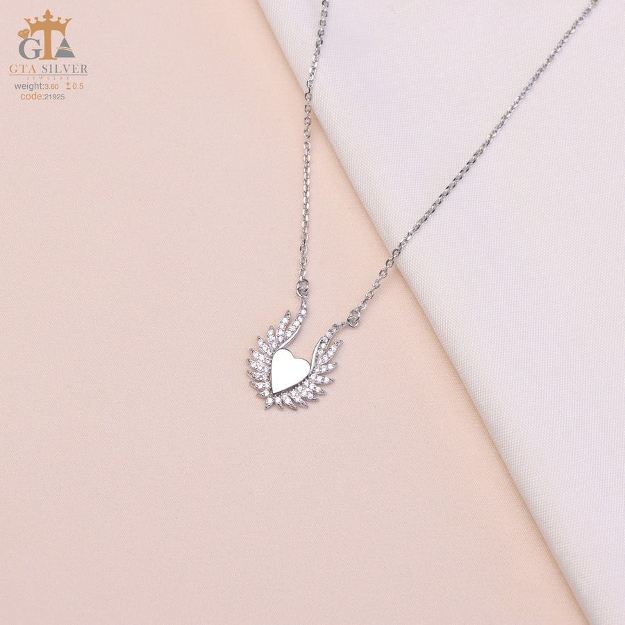 62b0ef8c-1688-439e-a4f5-dedf030ef330.jpg مدال نقره زنانه قلبی میکرو کد 21925 - Image 1