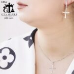 نیم ست نقره میکرو طرح صلیب کد 16270 - تصویر 2