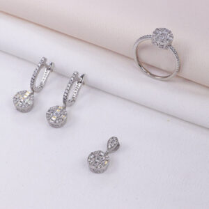 نیم ست نقره میکرو طرح امرالدکات کد 16356