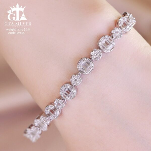 دستبند نقره میکرو کد 22156 - Image 2